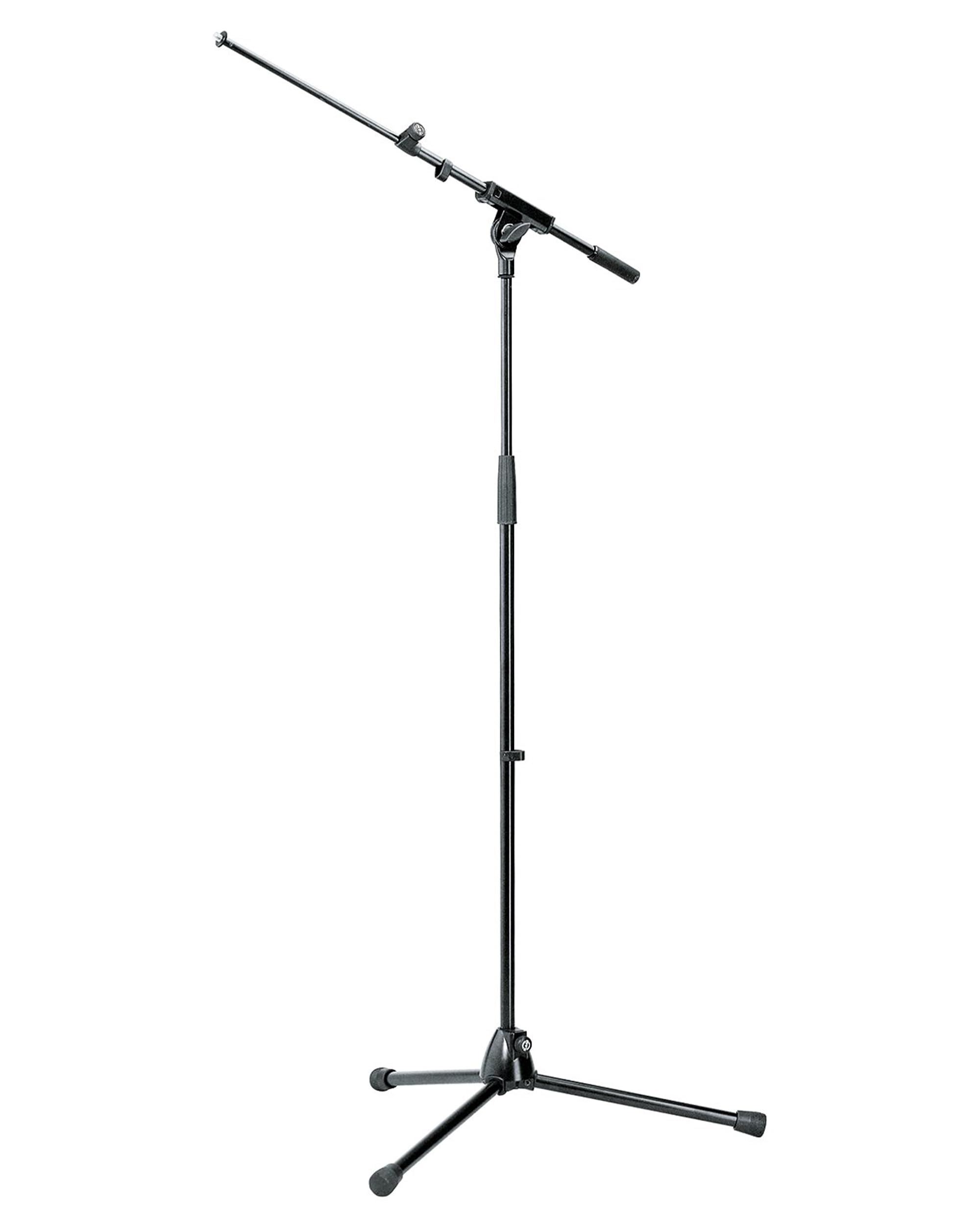 K&M Konig & Meyer 21080.500.55 Tripod Microphone Stand W/Telescoping Boom | Clutch Height Adjustment | Soft-Touch Lock | Folding