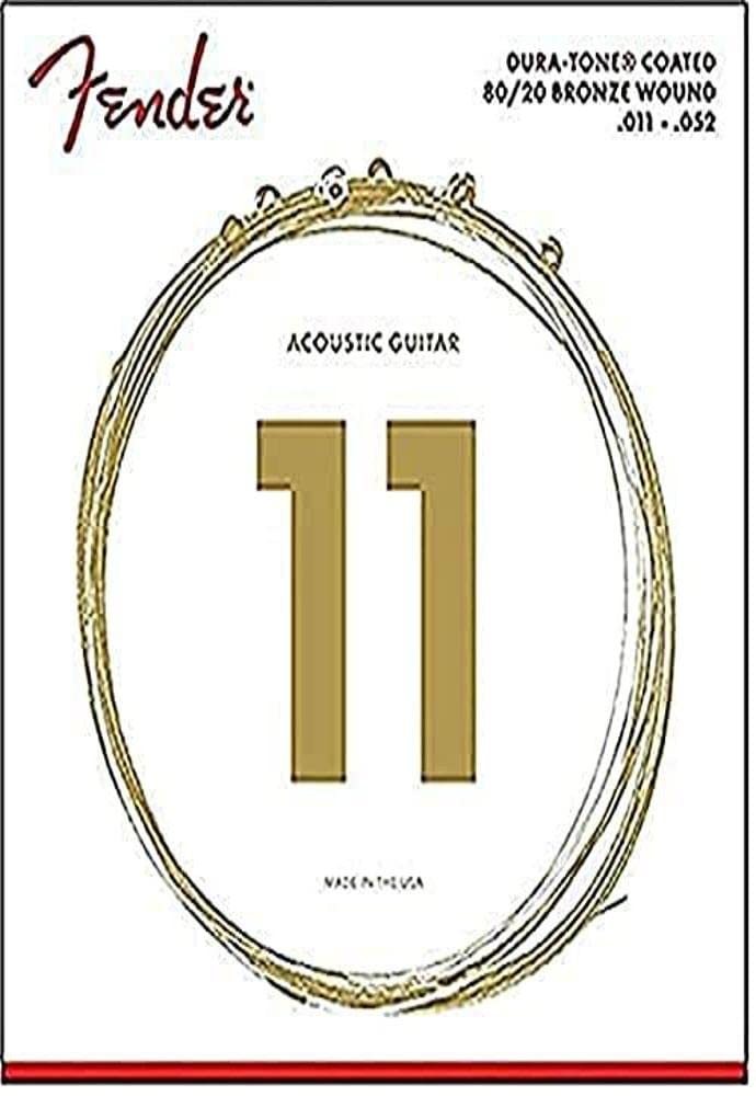Fender Dura-Tone Coated 80/20 Bronze Acoustic Guitar Strings, 880Cl .011-.052