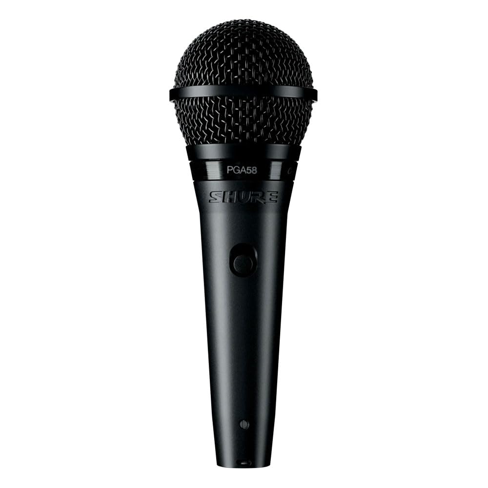 Shure PGA58 Dynamic Microphone - Handheld Mic for Vocals with Cardioid Pick-up Pattern, Discrete On/Off Switch, Stand Adapter an