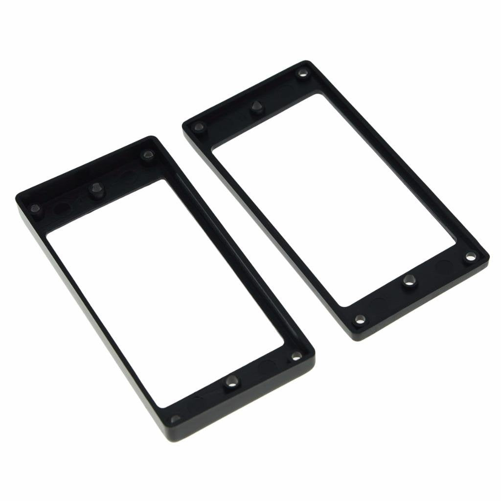 Dopro Set of 2 Plastic Humbucker Pickup Ring Pickup Mounting Frame Flat Bottom 3 * 5 for Neck and 7 * 9 for Bridge Pickup Black