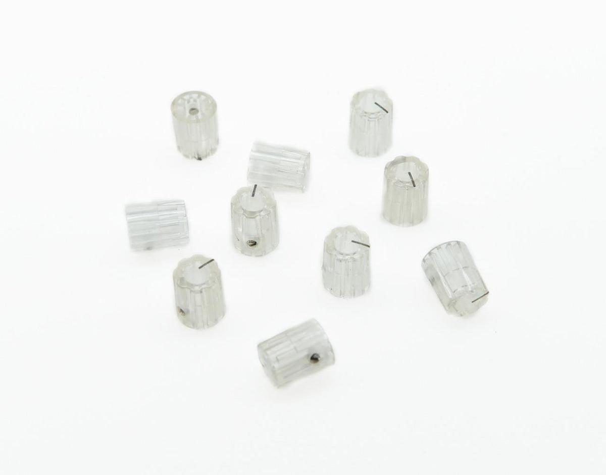 Kaish 10Pcs Clear Guitar Scalloped Edge Amplifier Knob Transparent Cylinder Effect Pedal Knobs