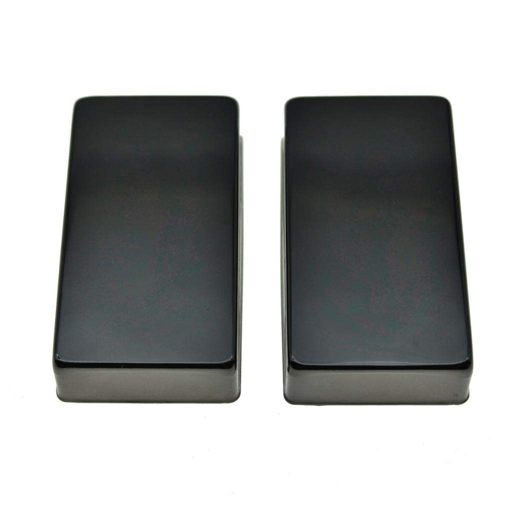 KAISH Set of 2 Sealed Humbucker Guitar Pickup Covers Brass Humbucker Pickup Cover No Holes Black