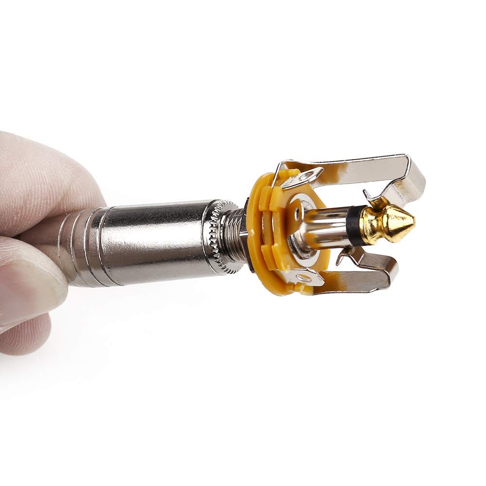 TRS Socket,Stereo 3-Conductor Input Jack, 1/4'', TRS Panel Mount Socket with Washer and Nut Solder Type for Guitar Pedals Bass F