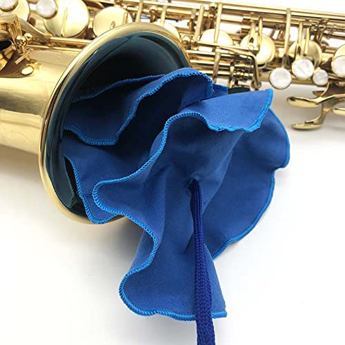 TUOREN 4pcs Saxophone Cleaning Care Kit Includes Cleaning Cloth, Mouthpiece Neck Swab Inside Tube Cleaning Cloth and Mouthpiece