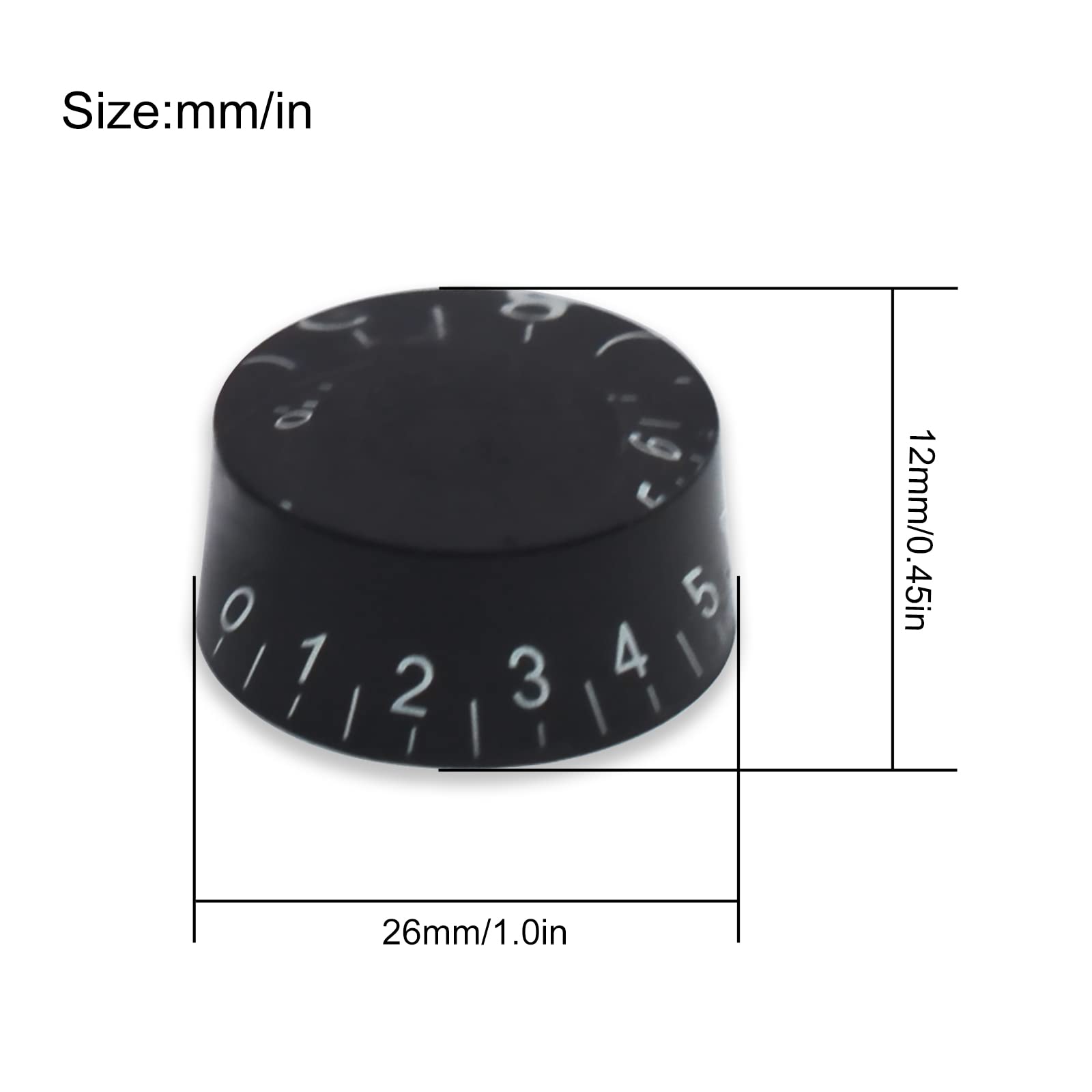 SAPHUE 4PCS Speed Control Knobs for Electric Guitar Guitar Pots Tone Volume Knobs Buttons (Black)