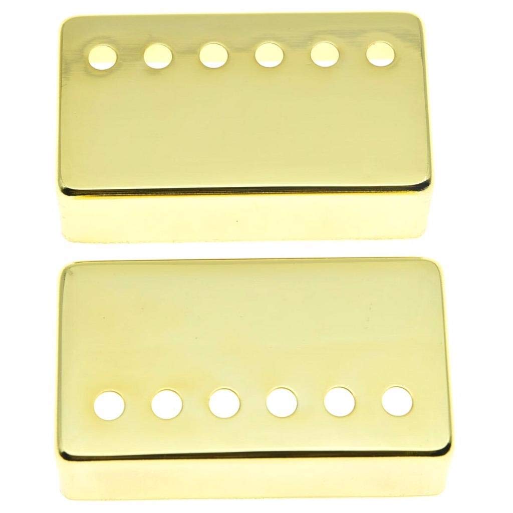 Dopro Set Of 2 Metal Humbucker Guitar Pickup Cover Brass Humbucker Pickup Covers 50Mm/52Mm Pole Spacing For Epi Les Paul Gold
