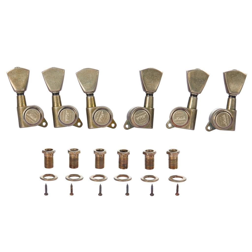 Kaish 3X3 Locking Tuners 18:1 Guitar Tuning Keys Locking Tuning Machines With Keystone Buttons For Lp/Les Paul/Sg/Es Or Acoustic