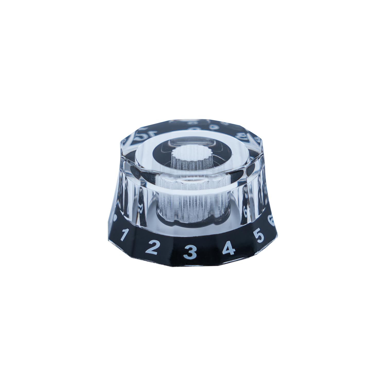 XIYANGJUAN 4pcs Electric Guitar Knobs Clear Black Dodecagon Design Speed Control Volume Tone Knobs for PRS SG LP Style Guitar Ac