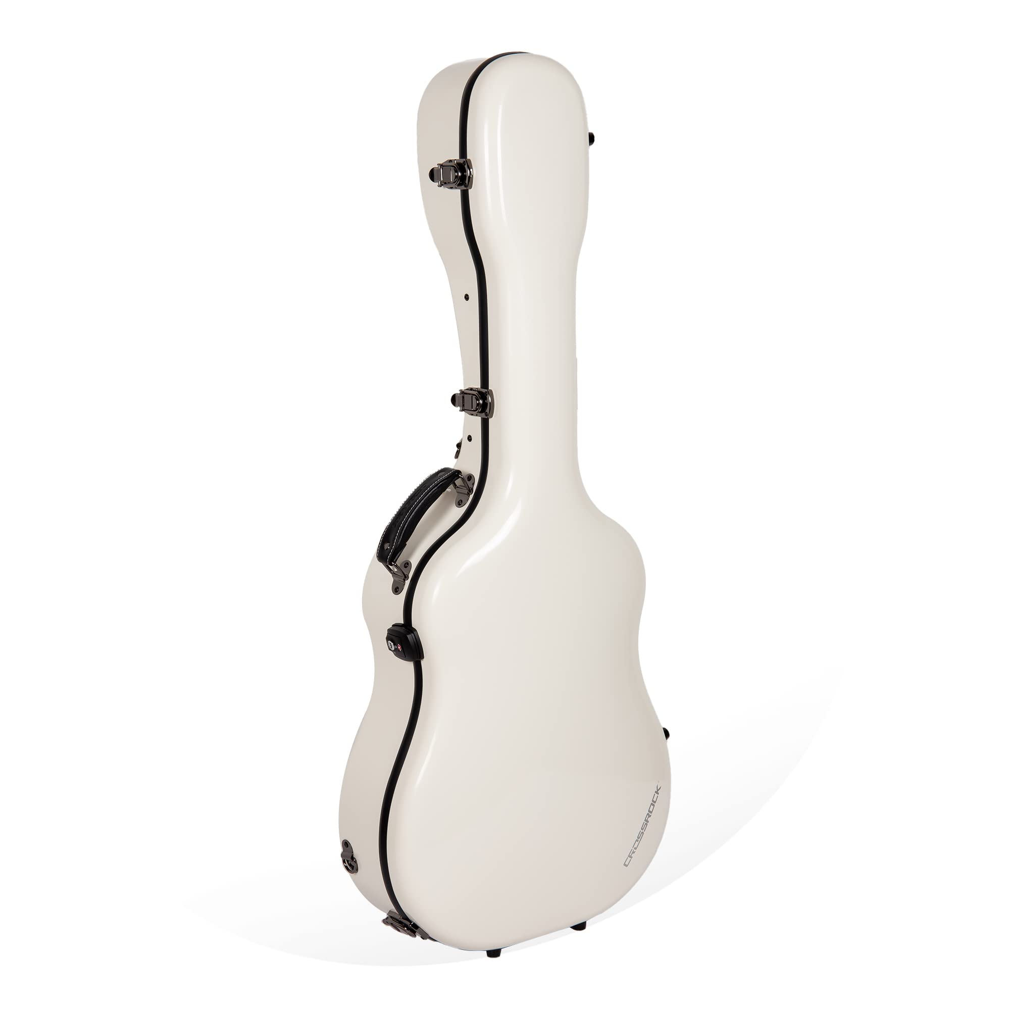 Crossrock Fiberglass Case With Tsa Lock For 40''/41'' Dreadnought Acoustic Guitar-Milky White(Crf2021Dmw)