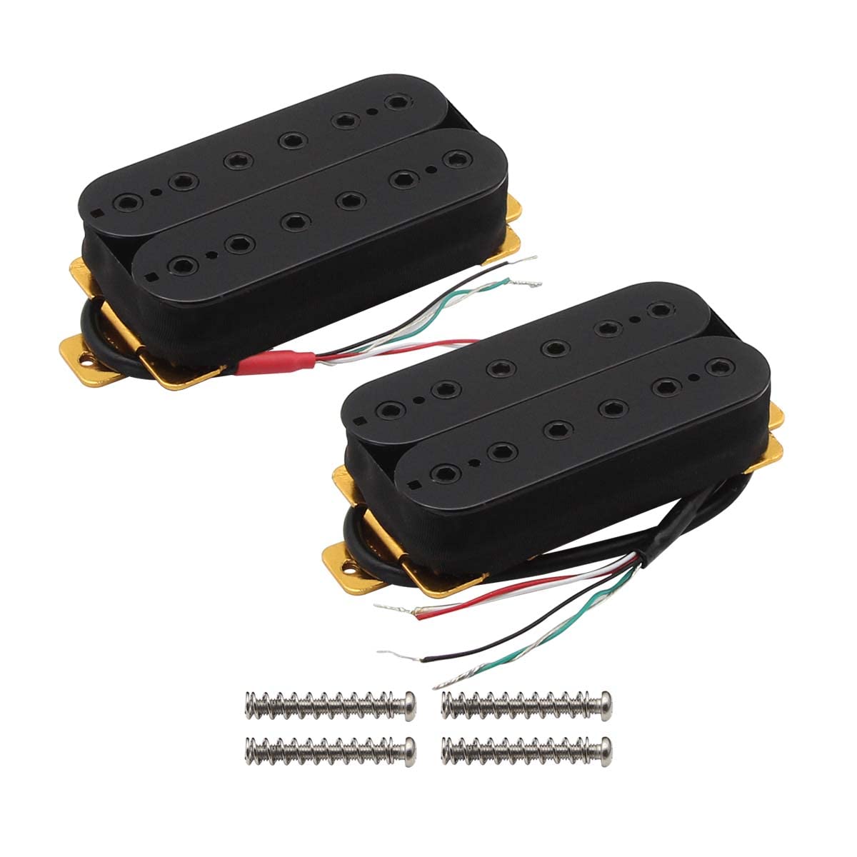 Fleor Neck+Bridge Pickup Set Ceramic Double Coil Humbucker Pickups For Electric Guitar Pickup Replacement-Black