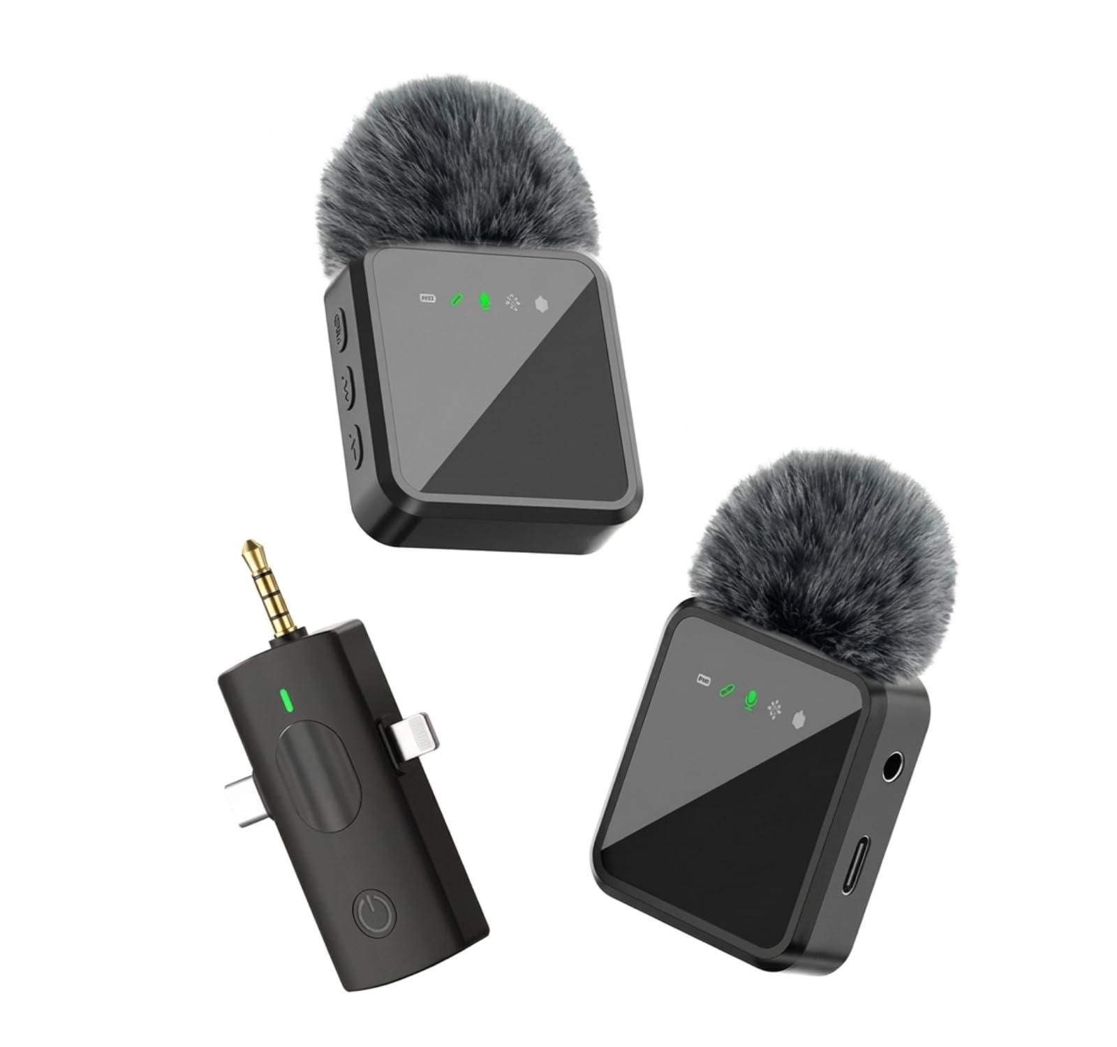 Quzudn Original 3 In 1 Wireless Microphone For Dji Smartphone Clip On Mini Mic With Noise Reduction For Vlog, Youtube, Interview