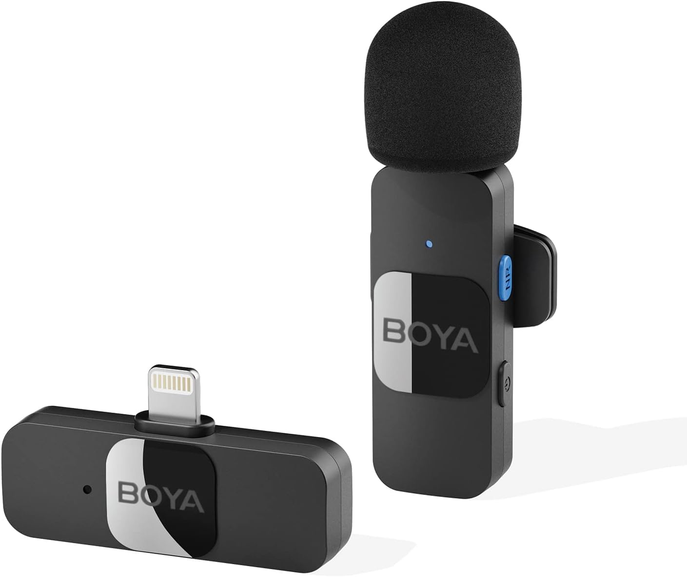 Boya by-V1 2.4 ghz Omnidirectional Wireless Microphone System with a Transmitter & a Receiver for iOS Devices. MFI Certified. fo