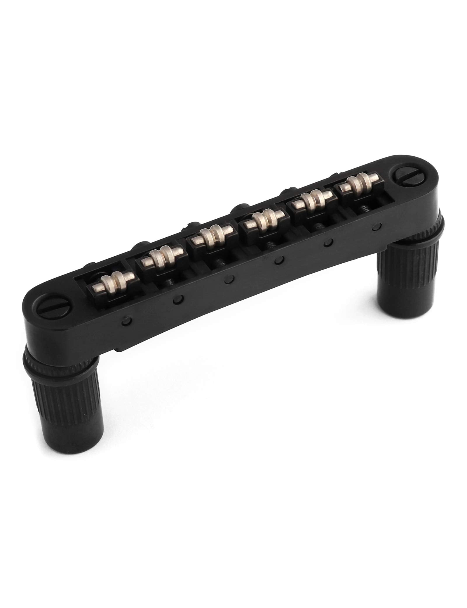Holmer Tune-O-Matic Style Guitar Bridge Roller Saddles 6 String Black Plated Compatible with LP Les Paul SG Style Electric Guita