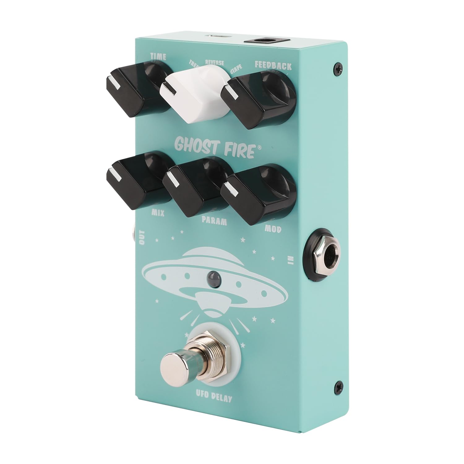 Ghostfire Guitar Delay Pedal For Pedal Boards,9 Different Delay Effects For Electric Guitar, Bass,Tape,True Bypass (Ufo Delay)