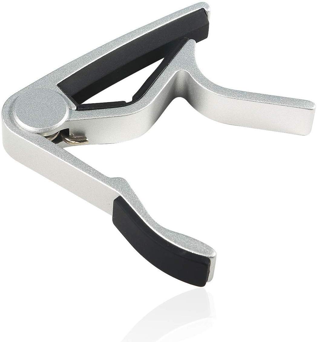 WINGO Guitar capo for 6 String Steel Acoustic and Electric Guitars with 5 Picks for Free,Silver