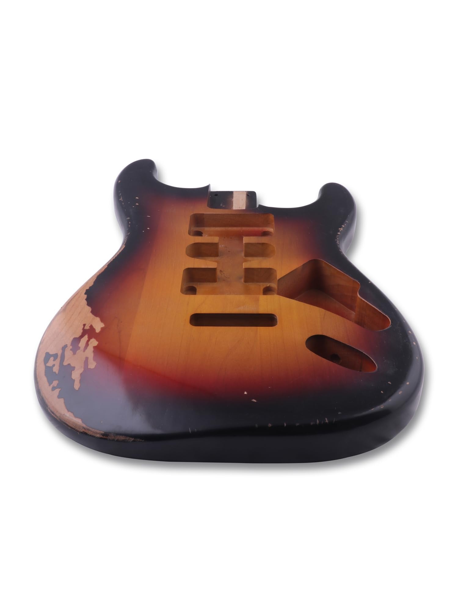 Sunsmile Relic Electric Guitar Body ST Style Nitro Alder DIY Guitar Body HSH Relic Cream Yellow.