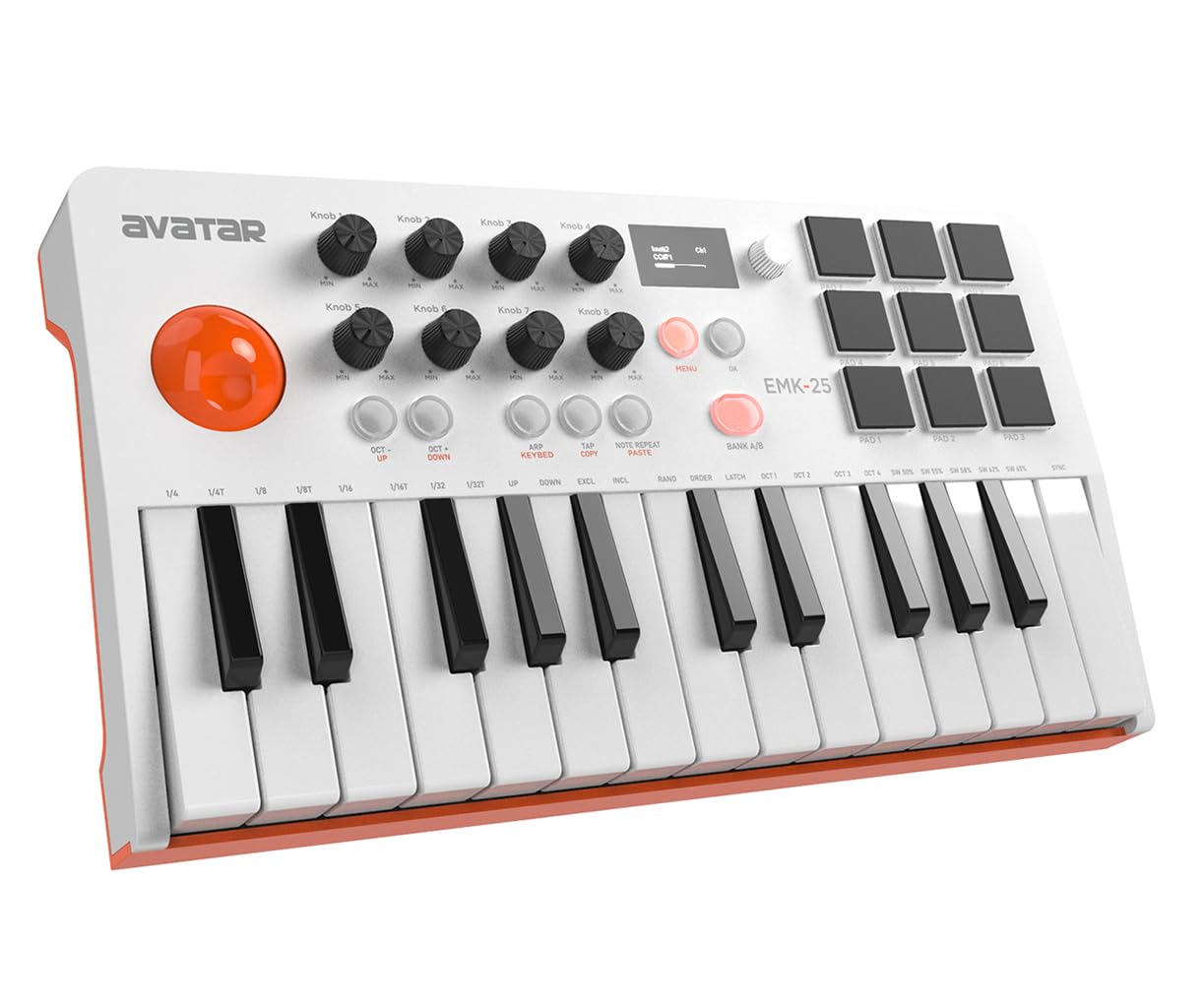 HXW 25 Key USB MIDI Keyboard Controller With Bluetooth, Professional Mini Midi Keyboard with OLED Screen, Beat Maker Machine for