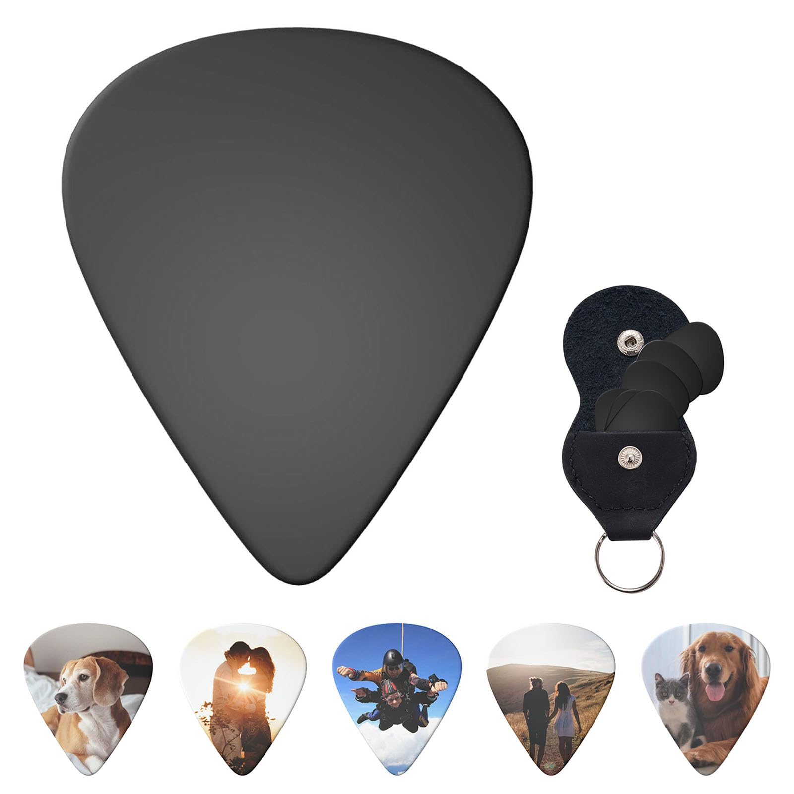 Jiposuhoe Personalized Guitar Picks 6-Pack Design Your Own Name Text Photo Logo Custom Guitar Pick For Guitar Players Customized