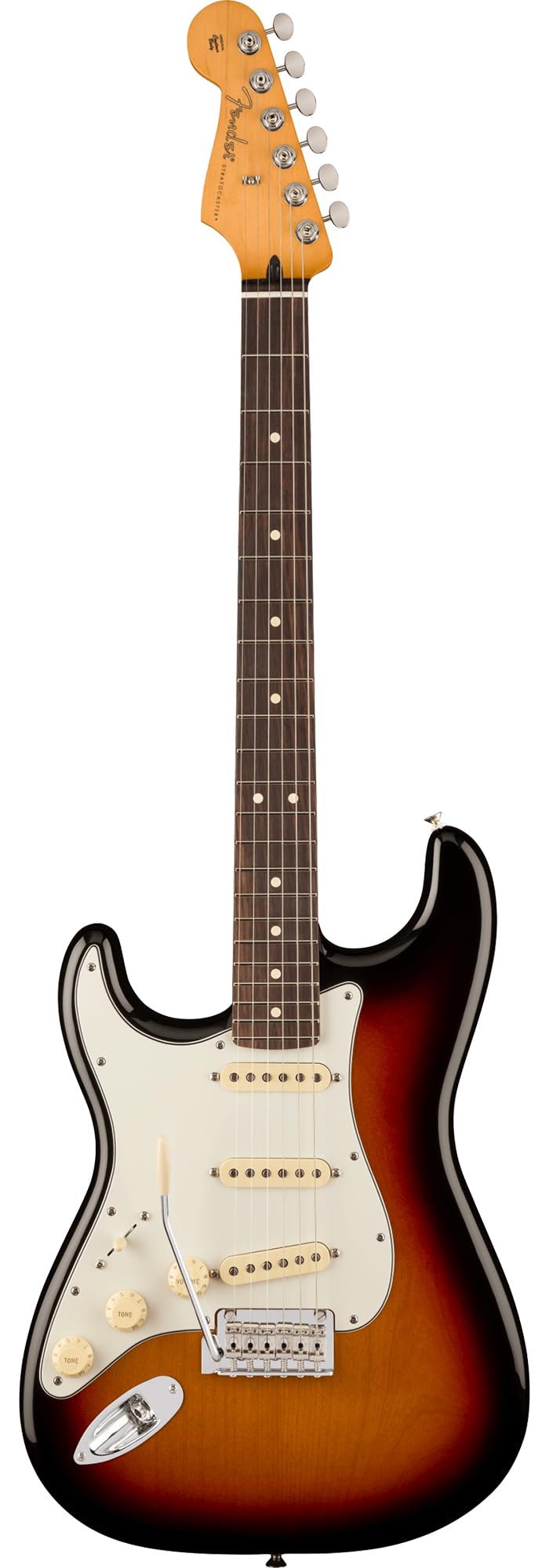 Fender Player II Stratocaster Left-Handed - 3-Color Sunburst Bundle with Gig Bag, Strap, Cable, 3-Pack Picks and Guitar Cleaning