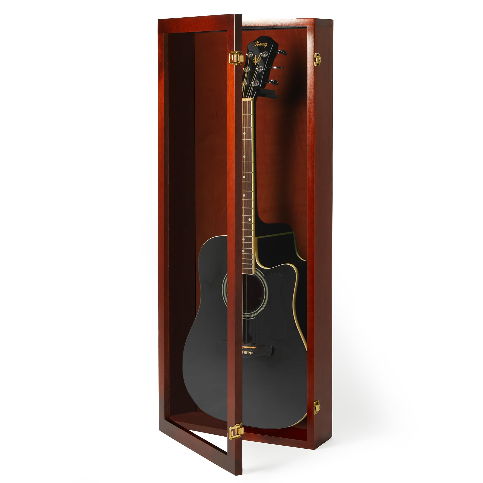 Pennzoni Acoustic Guitar Display Case - Acrylic Acoustic Guitar Case - Guitar Display Case Wall Mount Made From Hardwood Frame &