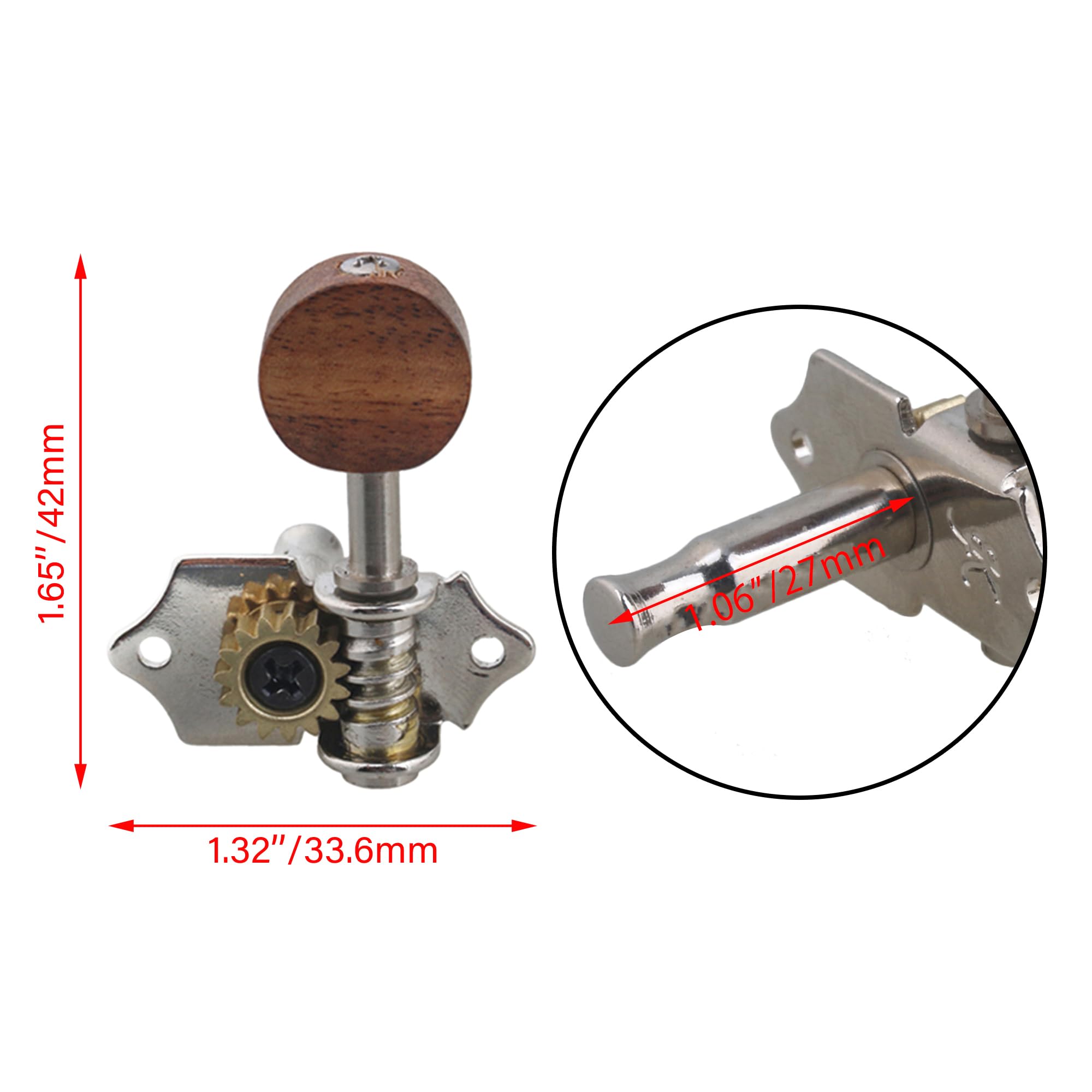 Yibuy 4 String Tuning Peg Machine Head Tuners w/Screws and Nuts for Ukulele Guitar