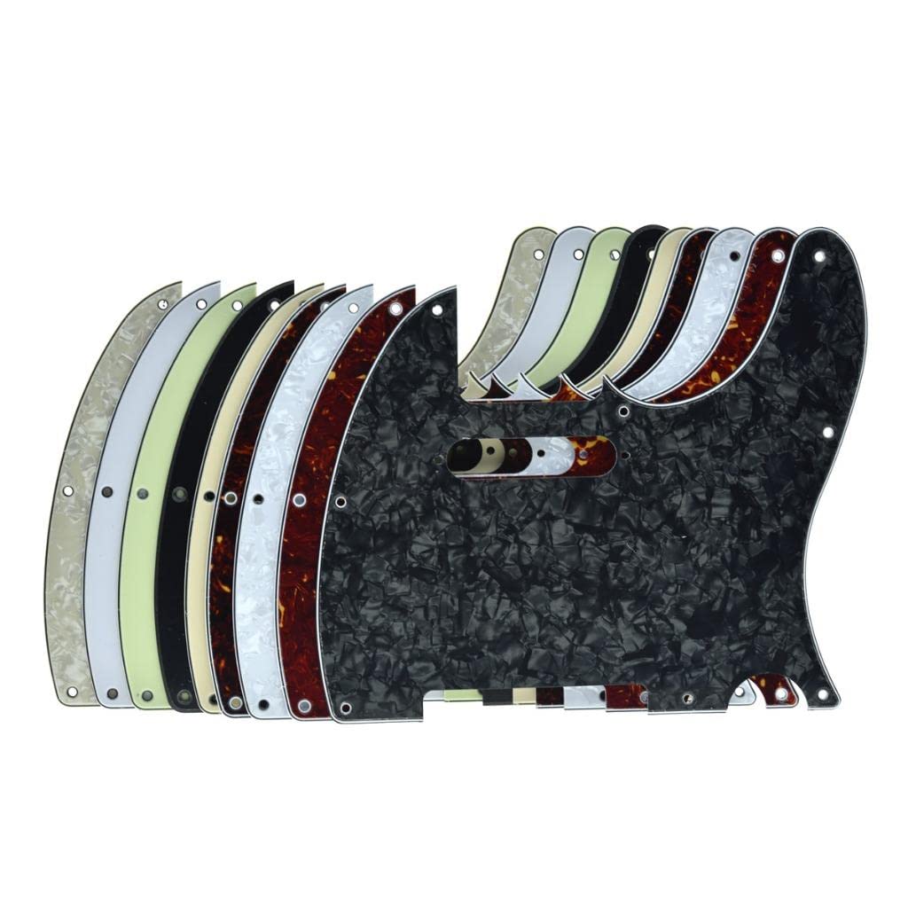 KAISH 8 Hole Tele Style Guitar Pickguard TL Pick Guard with Pickup Mounting Screw Holes for Tele/Telecaster White Pearl