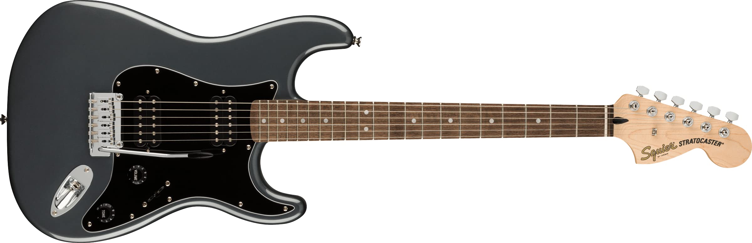 Fender Squier Affinity Series Stratocaster Electric Guitar, Charcoal Frost Metallic, Laurel Fingerboard