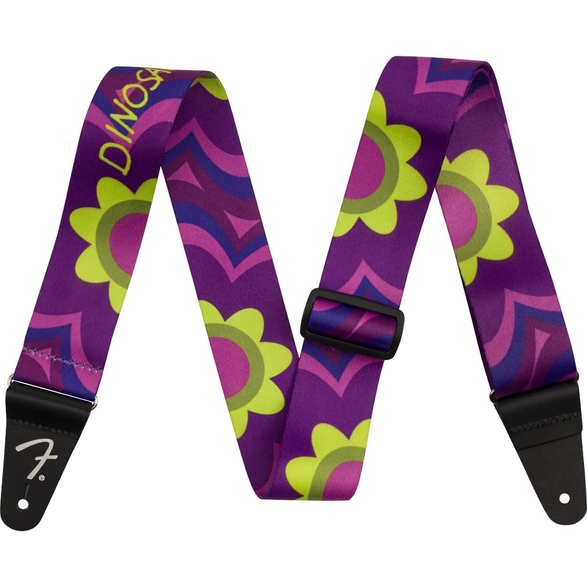 Fender J Mascis Guitar Strap, Guitar Accessories, Magenta Flower, 2in