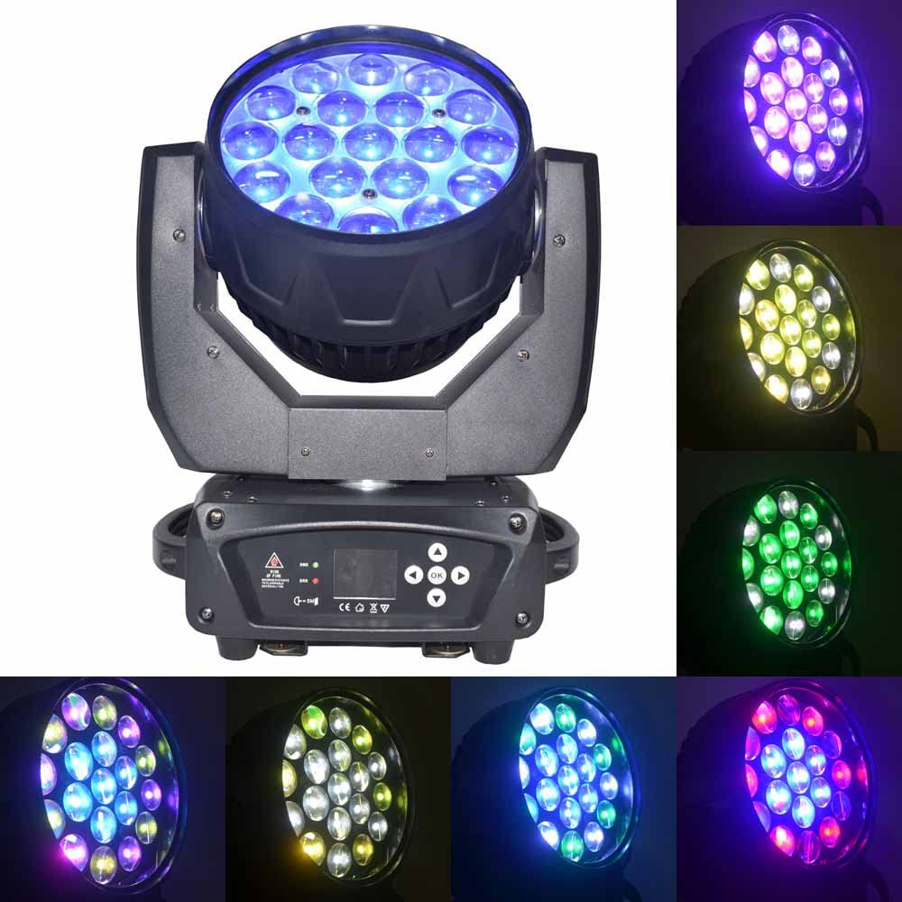 Boulder 19x15W Zoom Beam Wash Moving Head Light for Stage Lighting Effect with RGBW 4in1 LED and DMX Control Dj Disco and Nightc