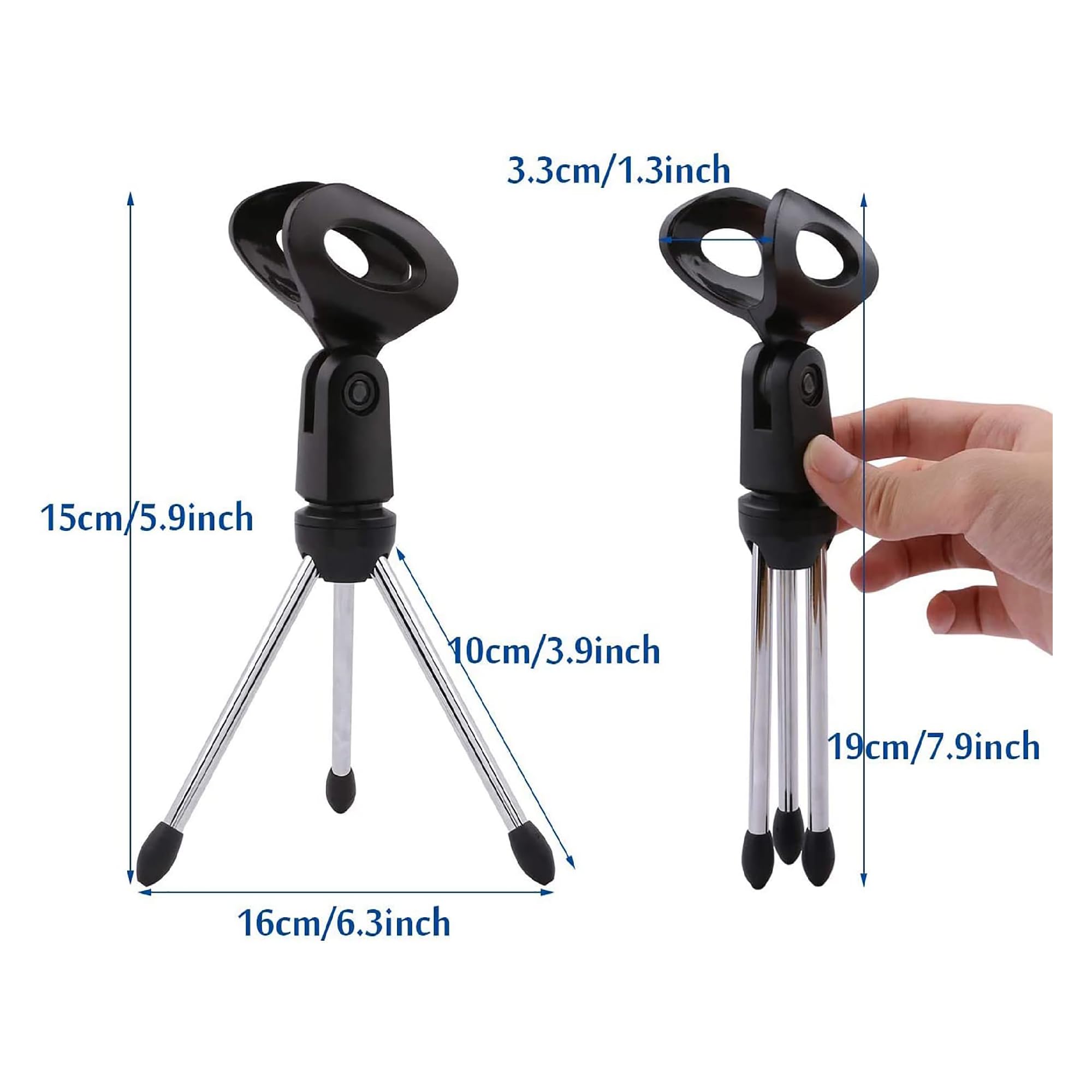 5 Core Mic Stand Desk Angle Adjustable Table Tripod Mirophone Holder Portable Desktop Stands Includes Universal Mic Clip MINI TR