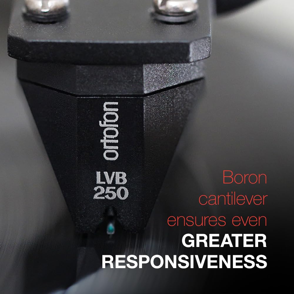 Ortofon 2M Black LVB Premounted - 2M Black LVB Pickup Mounted on SH-4 Black Headshell | Easy Mount on S-shaped Tone Arms | Black