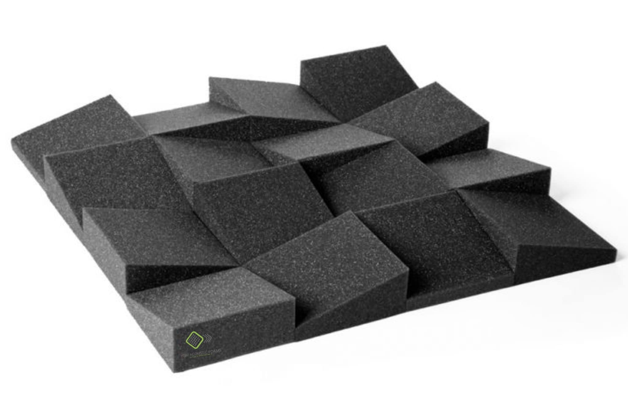 Ygm Acoustic Foams Z-Block Diffuser Studio Absorption Foam Wall Panel - Pack Of 24 Tiles, 6 X 6 X 2 Broadband Sound Absorb