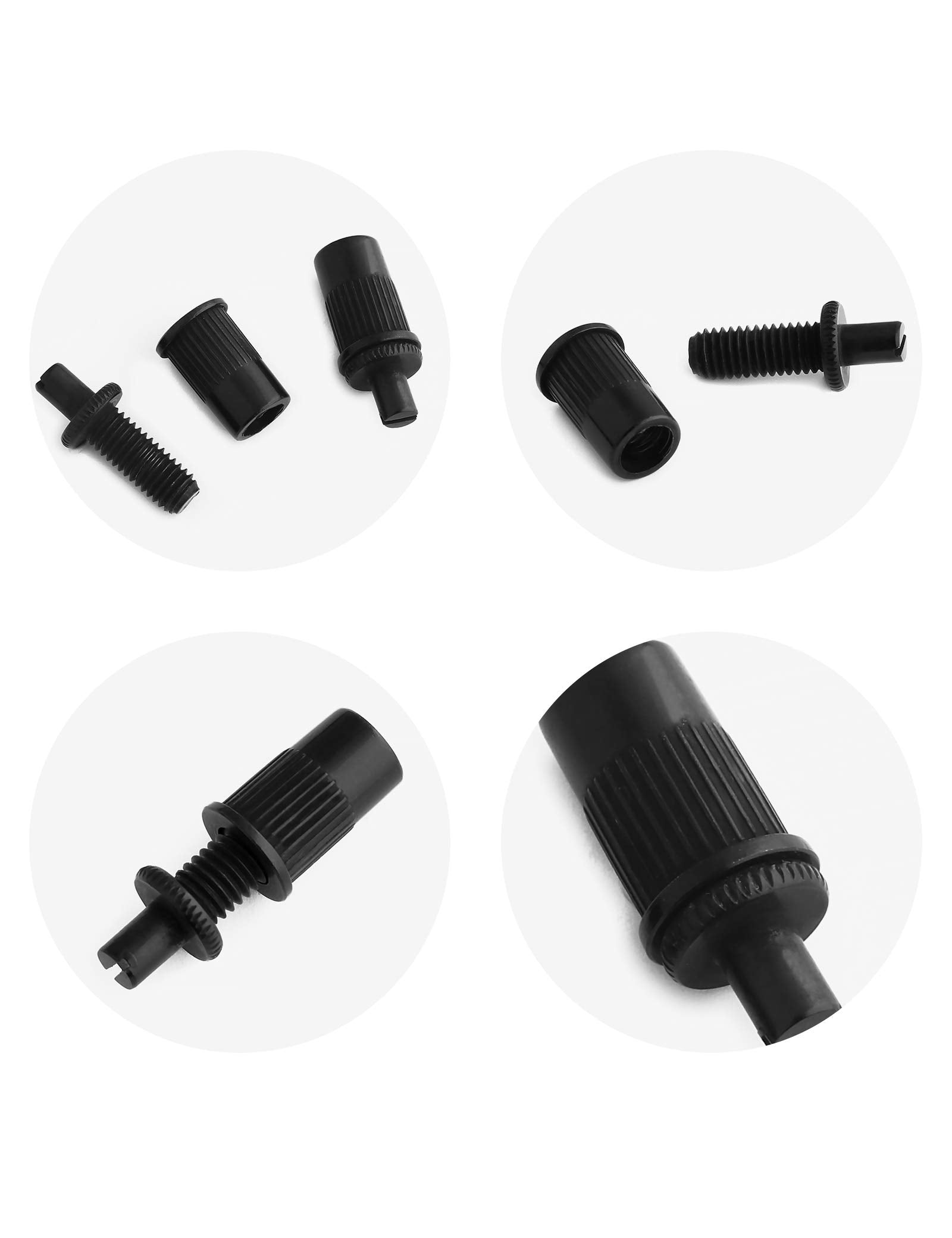 Holmer Tune-O-Matic Style Guitar Bridge Roller Saddles 6 String Black Plated Compatible with LP Les Paul SG Style Electric Guita