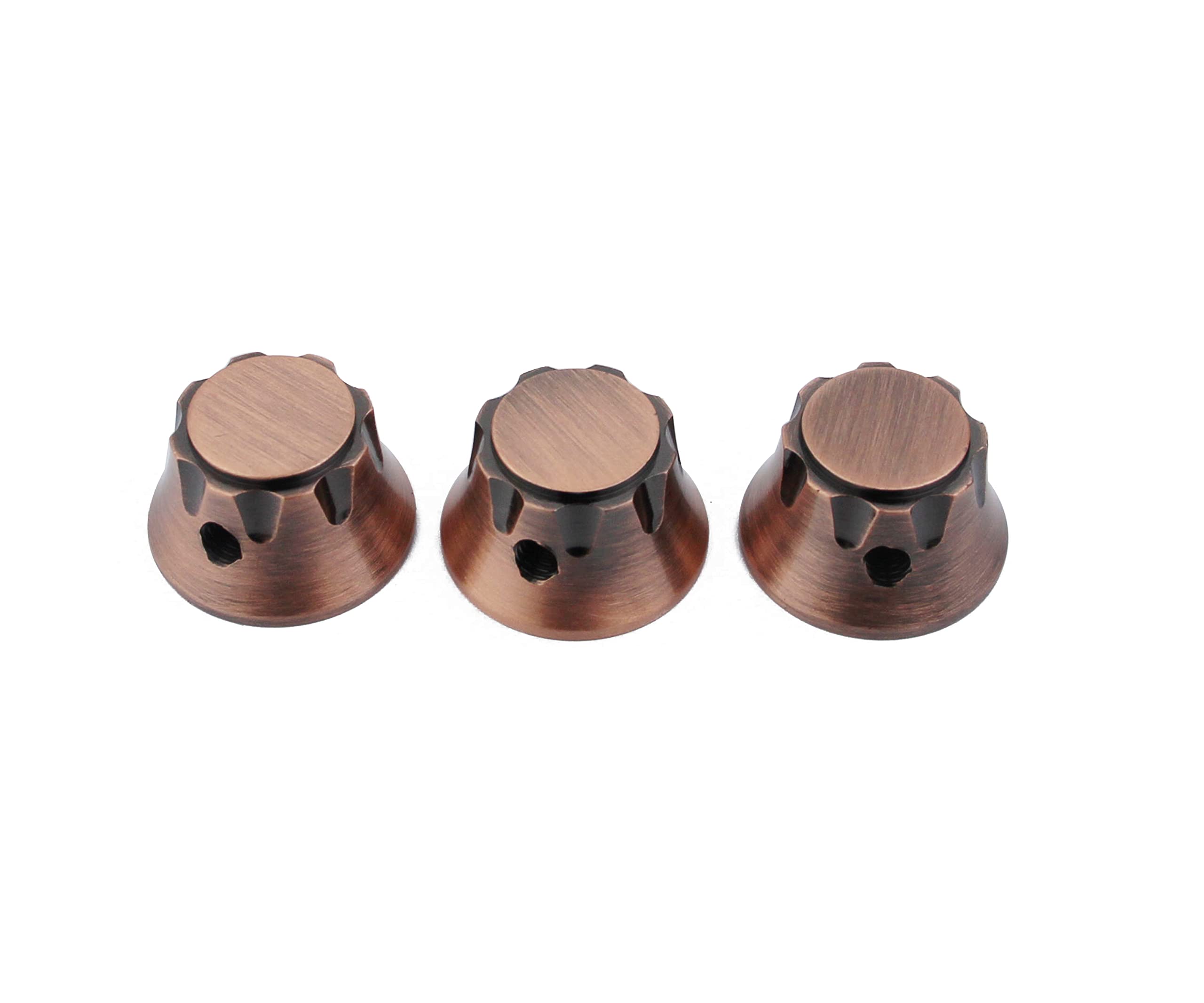 Guyker 3Pcs Top Hat Guitar Potentiometer Control Knobs 6Mm Dia. Shaft Pots - Brass Bell Cap Speed Tone Volume Knob Replacement P