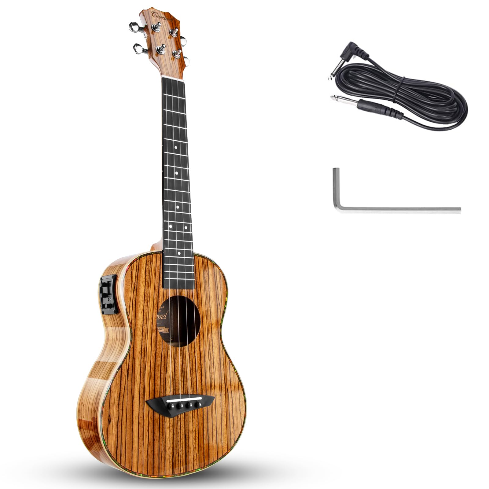 Minor Imperfections - Caramel 26inch CT103 Zebrawood High Gloss Tenor Electric Professional Ukulele