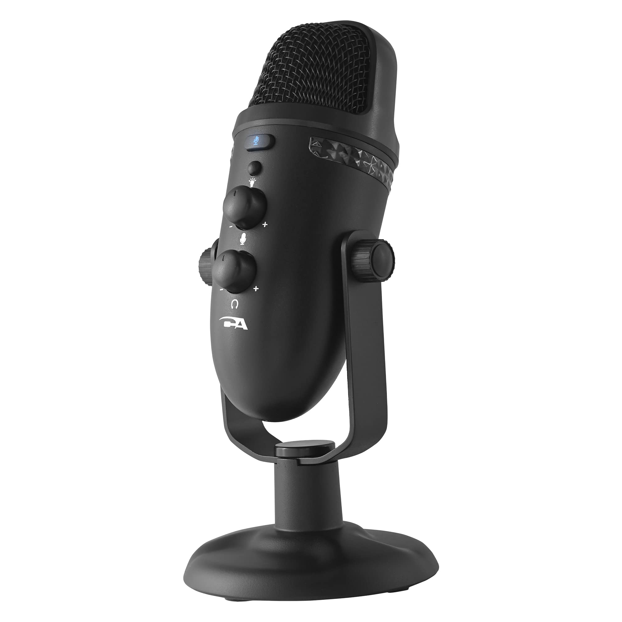 Cyber Acoustics Professional Usb Microphone With Dual Recording Patterns - 24-Bit Recording With Zero Latency Monitoring - Compa