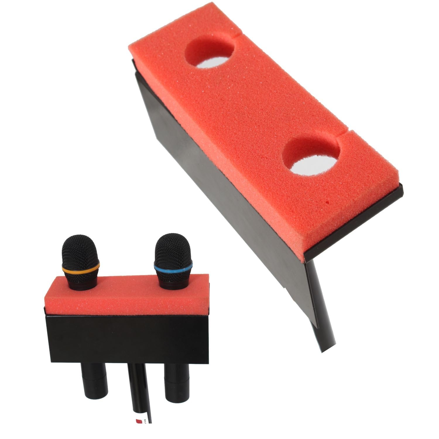 Alzarsi Mic Holder - 2 Hole Multi Mic Holder Stand Mini Microphone Stand (Without Stand)
