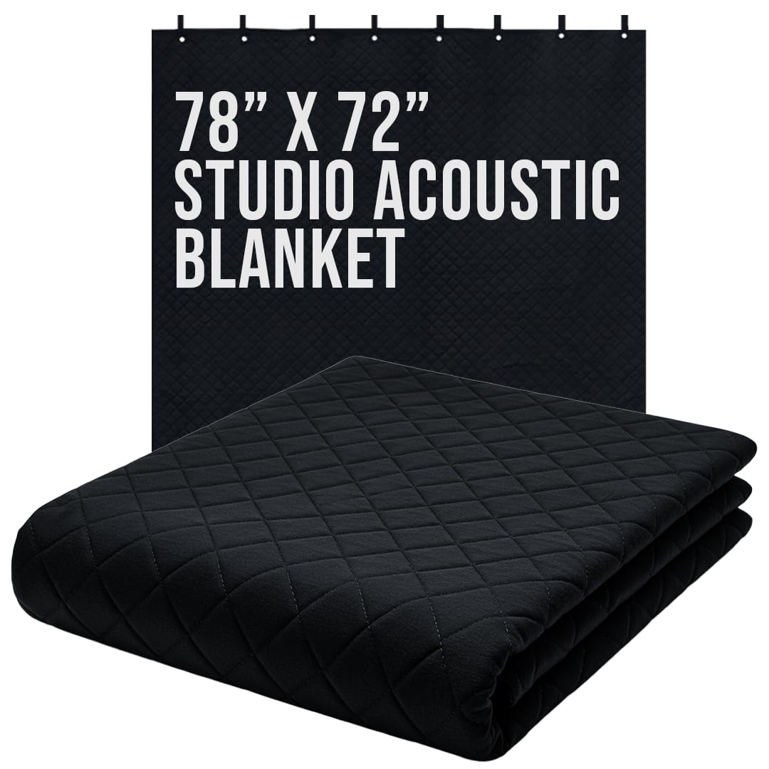 Boxer BoxerTools Large 78 x 72 Sound Dampening Blanket Studio Series - Loops and Grommets - Easy Installation - Insulation, Ligh