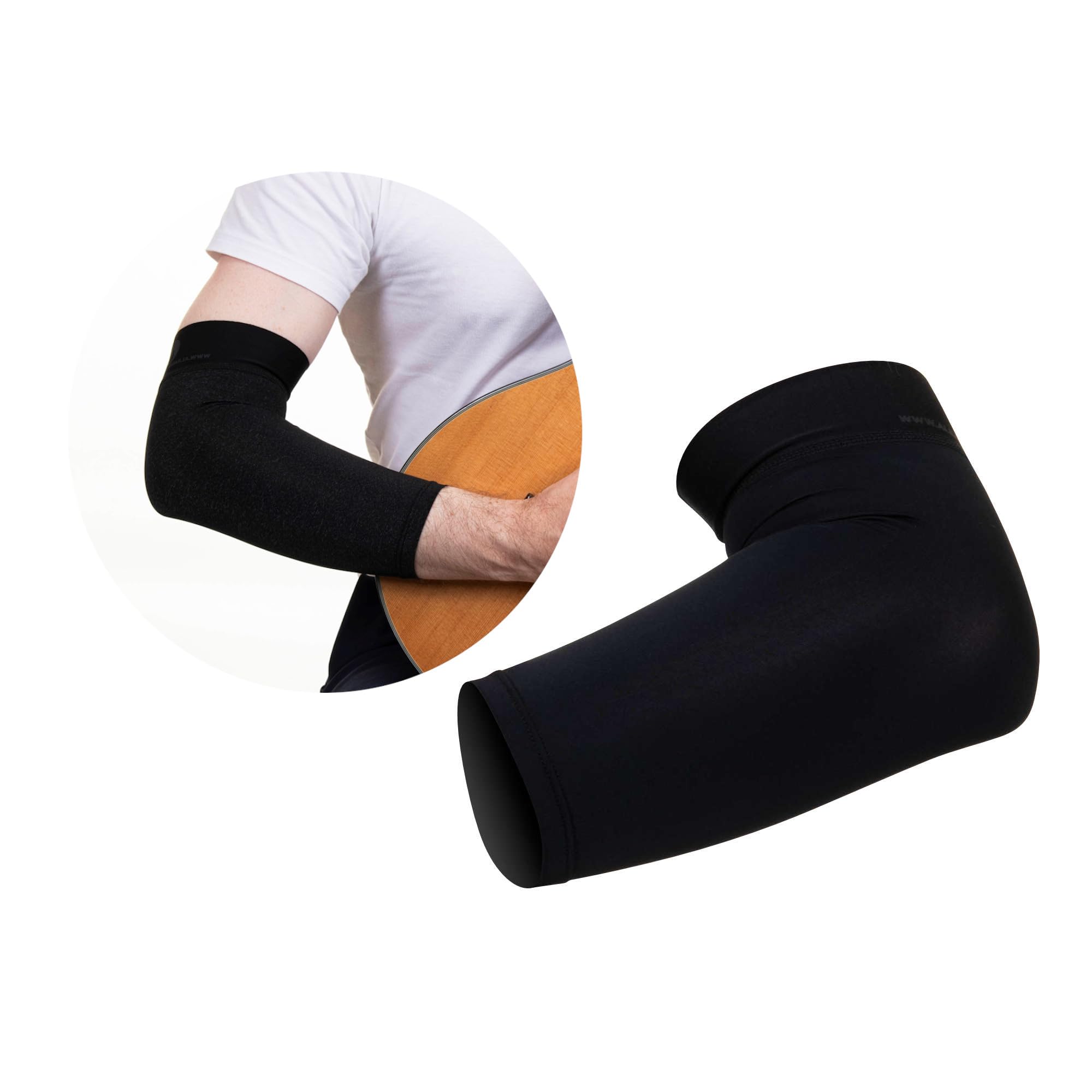 Alba Guitar Beads Black Short Arm Sleeve For Guitarists, For Classical, Flamenco, Electric Guitar Players