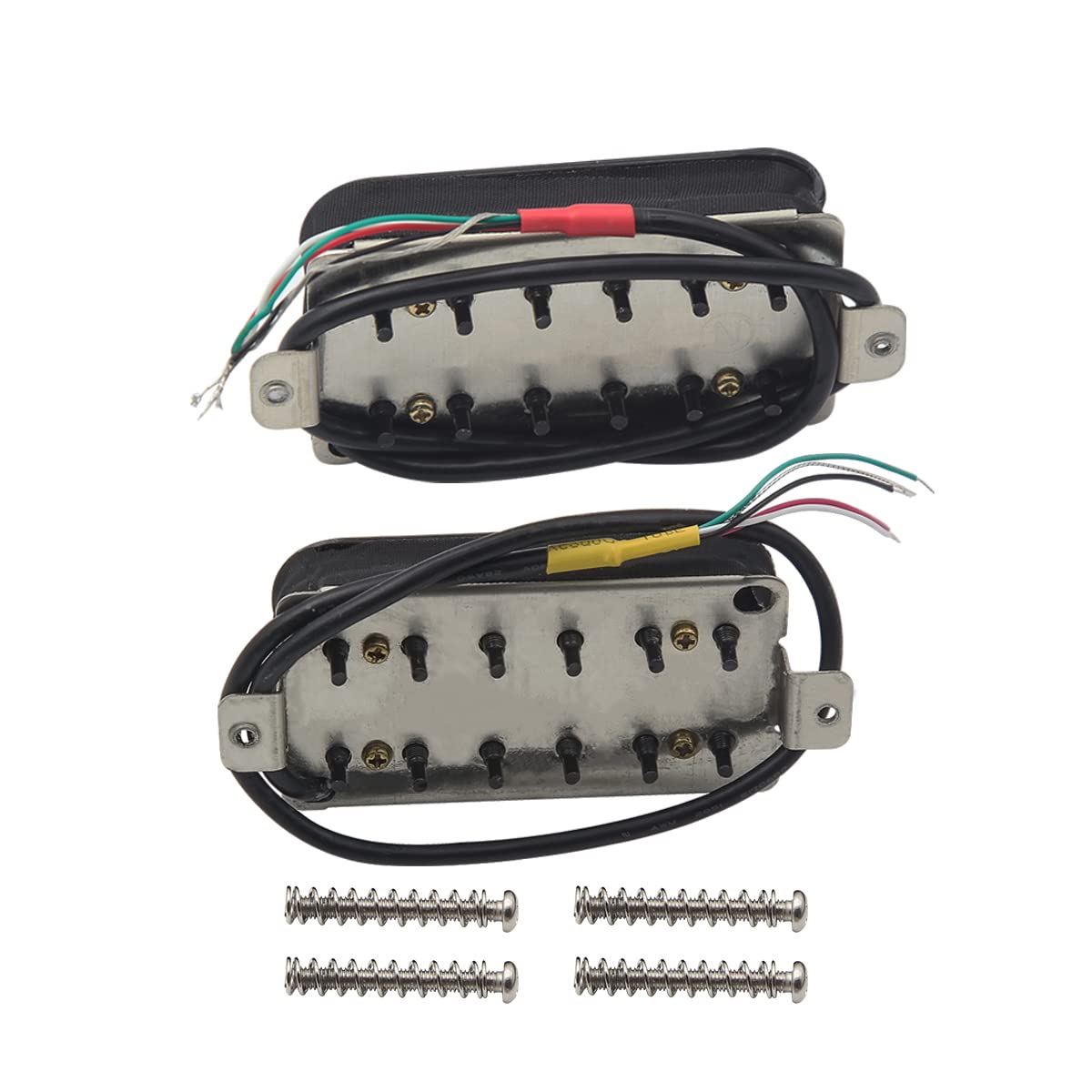 FLEOR Alnico 5 Electric Guitar Neck & Bridge Pickup Set Double Coil Humbucker Pickups-Black