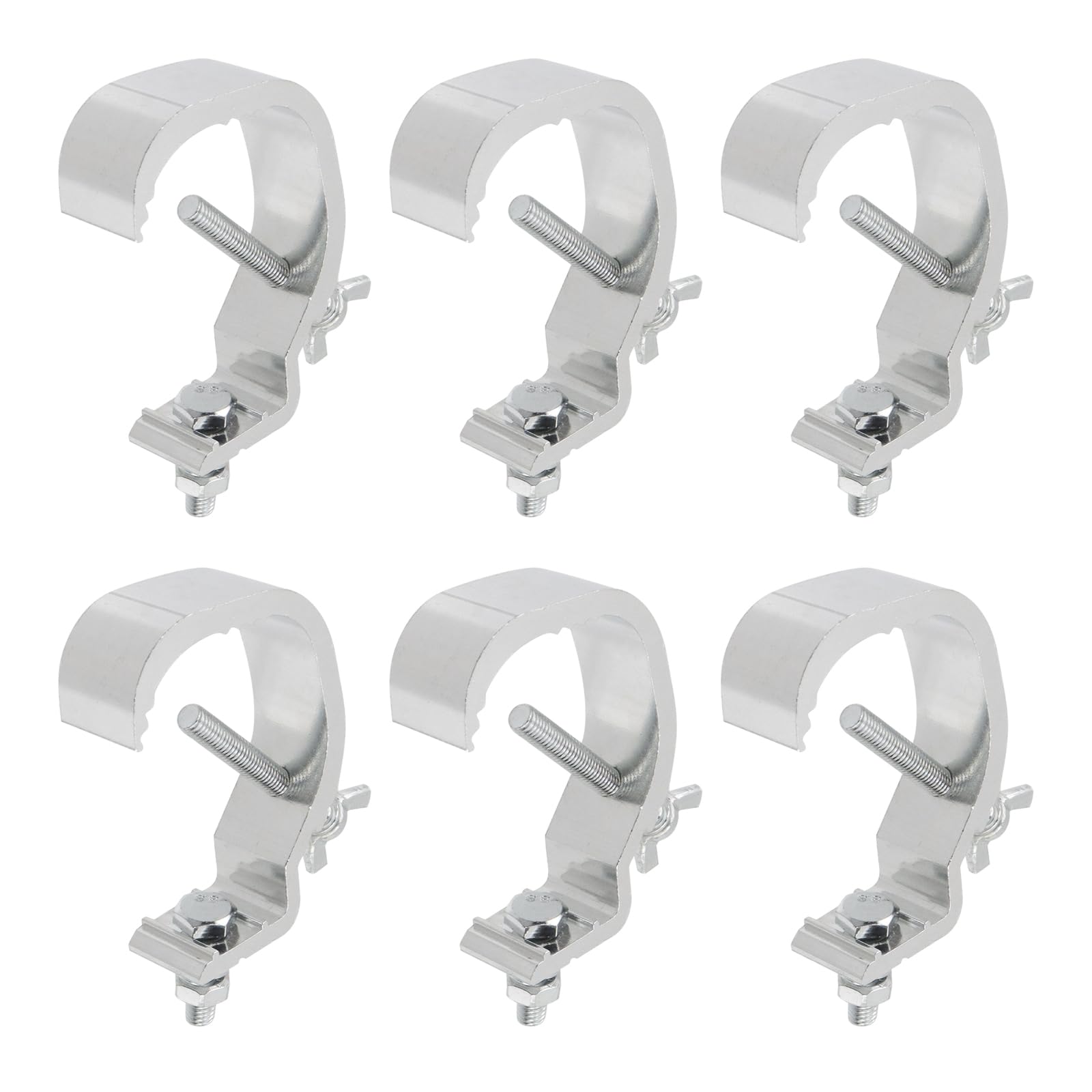 Oedema 6 Pcs Stage Light Clamp Hook Heavy Duty Alloy Truss C-Clamp Fit for 30-50mm OD Tube for Par Light Moving Head Beam Stage 