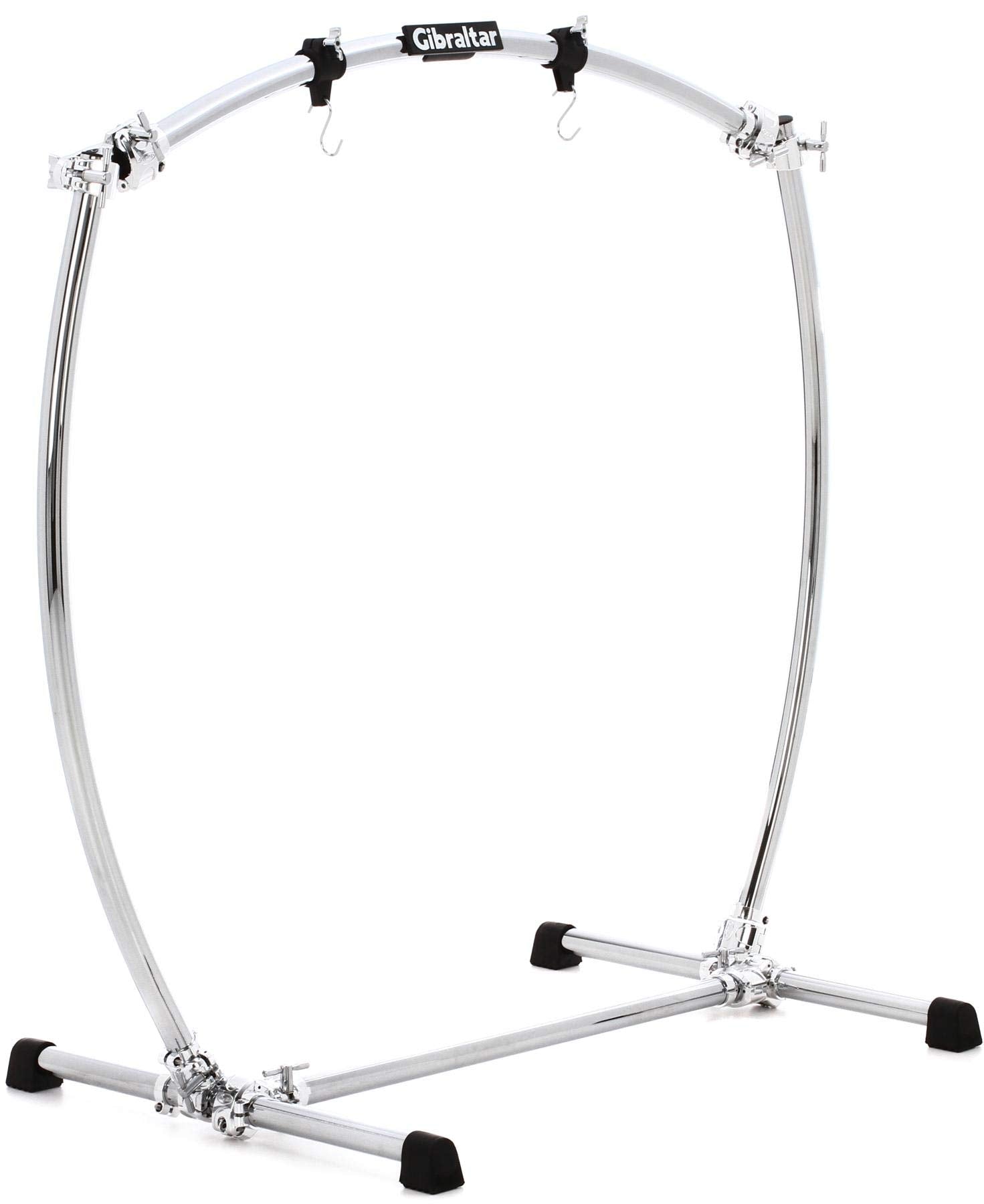 Gibraltar Large Curved Bar Gong Stand with Chrome Clamps, Heavy-Duty Rack System for Gongs Up to 40 Inches, with Elegant Curved 
