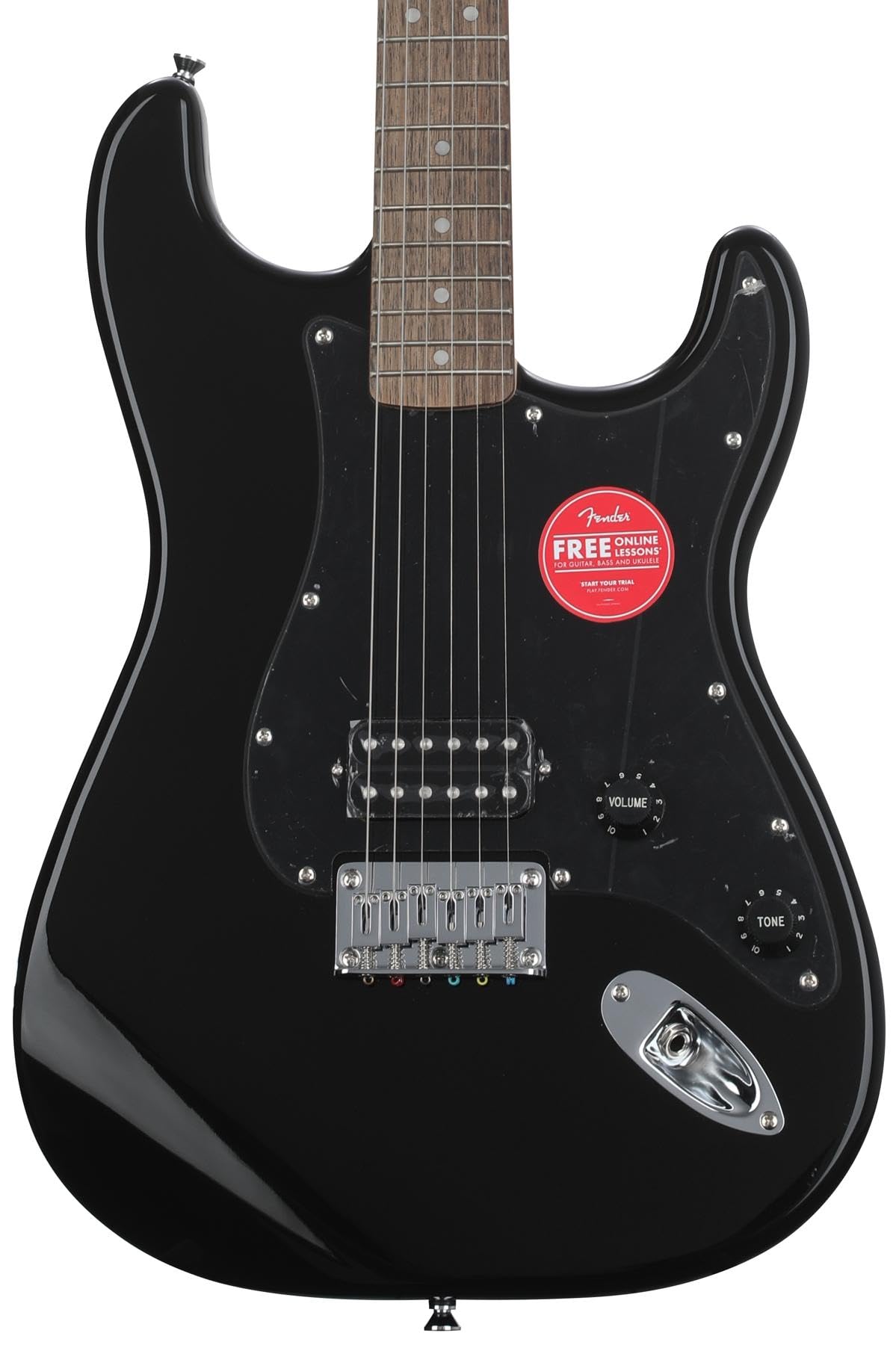 Squire Sonic Stratocaster HT H Electric Guitar, Black, Laurel Fingerboard, Black Pickguard