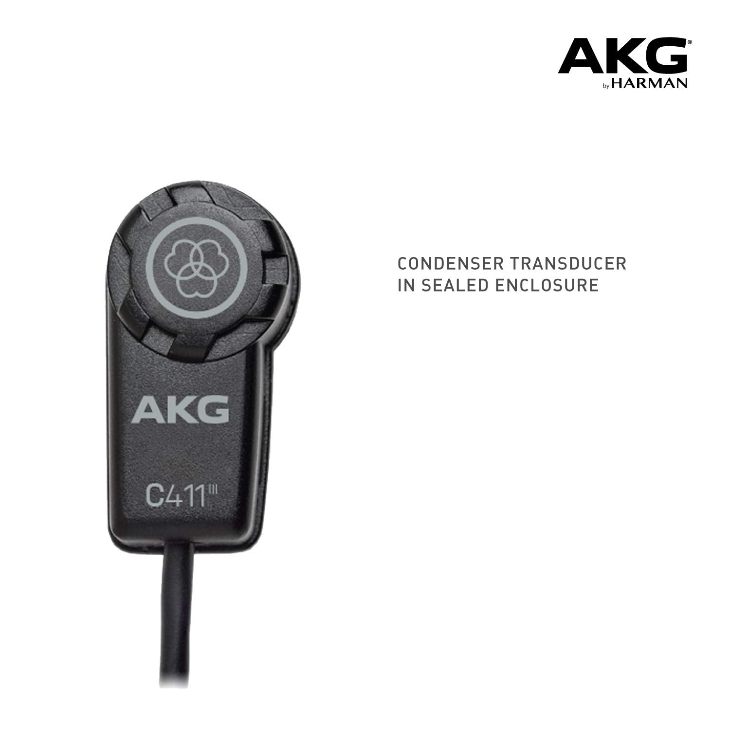 AKG Pro Audio C411 PP High-Performance Miniature Condenser Vibration Pickup for Stringed Instruments with MPAV Standard XLR Conn