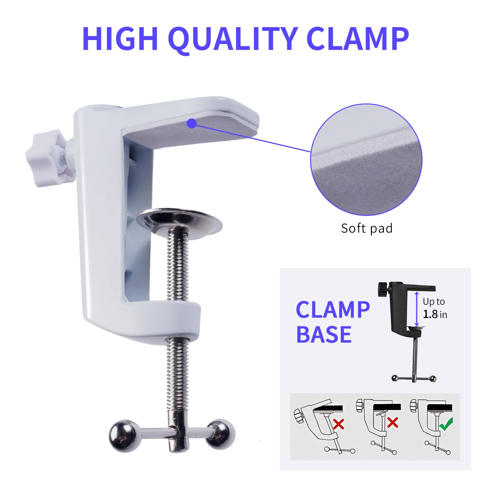 FEELWORLD AMS1 Microphone Boom Arm, Adjustable Mic Arm Stand with 3/8    to 5/8    Screw, Compatible with PM1 and other Mics for