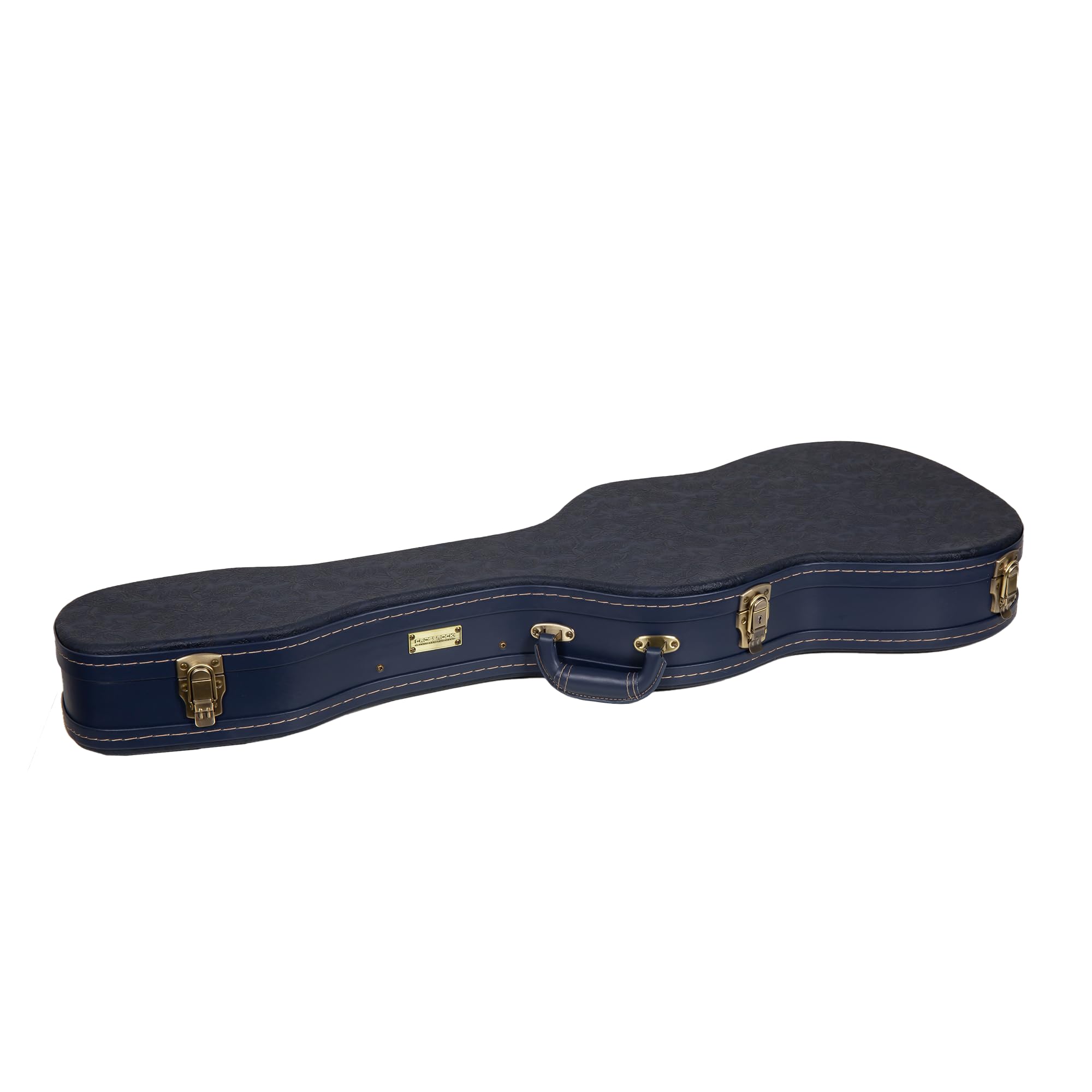 Crossrock Relief Series Electric Guitar Case for Telecaster & Stratocaster Style | Carved Ocean Blue Finish, Deep Scarlett Velve