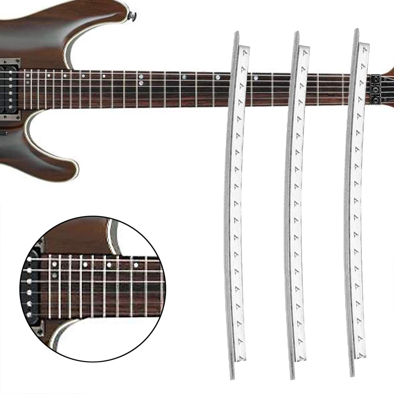 48 pcs Guitar Fret Wires Guitar White Copper Fret Wire Fretwire Set Accessory for Electric Guitars 2.2 mm / 0.087in