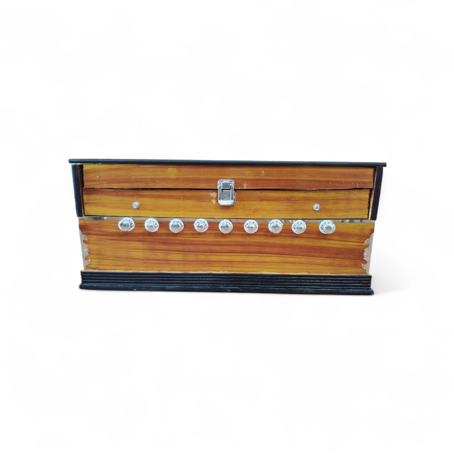 Music Xpert Harmonium 9 Stopper Chudidaar Bellow Two Reed Bass Male 3.5 Octave Coupler Professional Indian Musical Instrument
