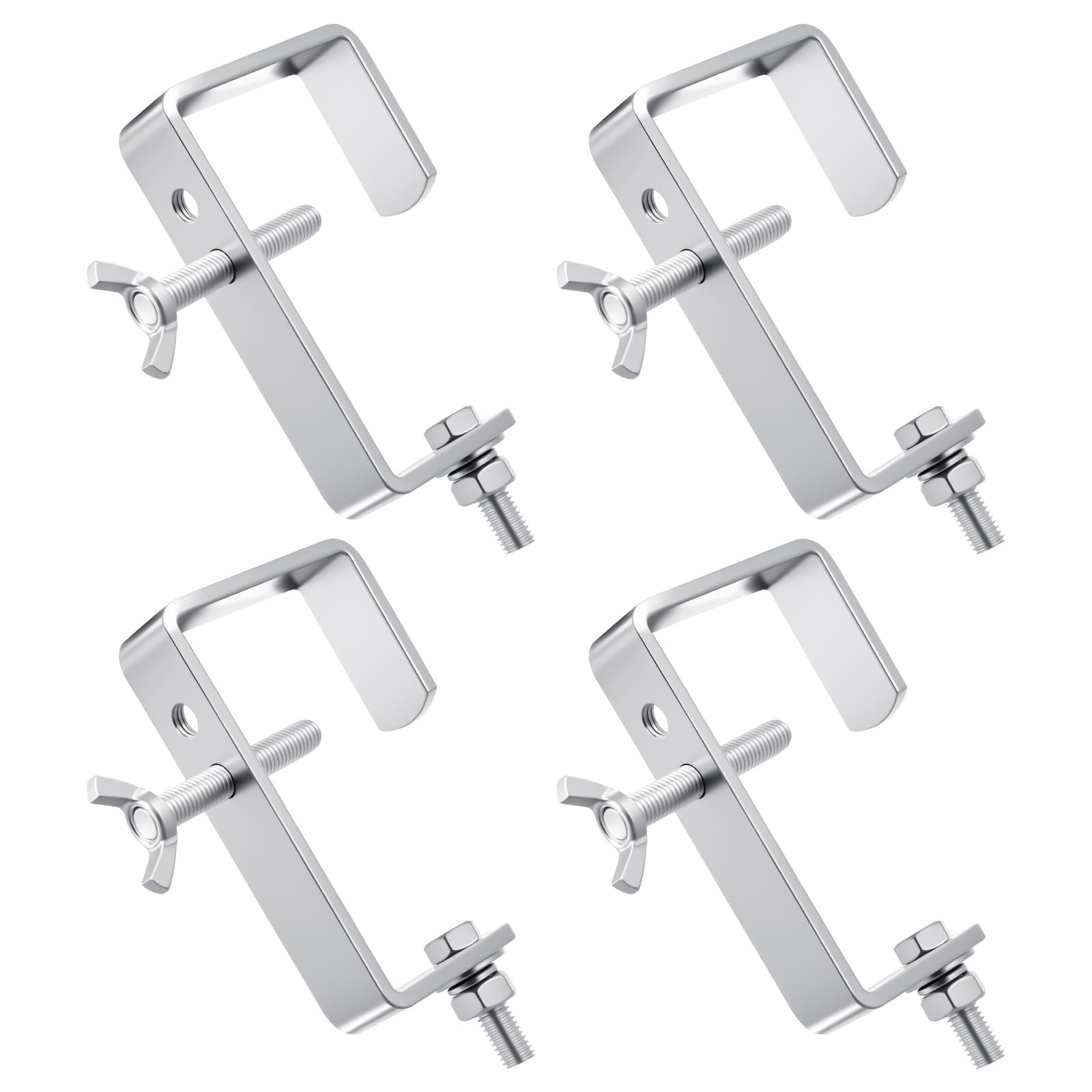 Zonon 4 Pack Stage Lighting Truss Clamp Hook for Square Tube Galvanized Iron Truss Clamps for LED Dj Lights Par Spotlight, Movin