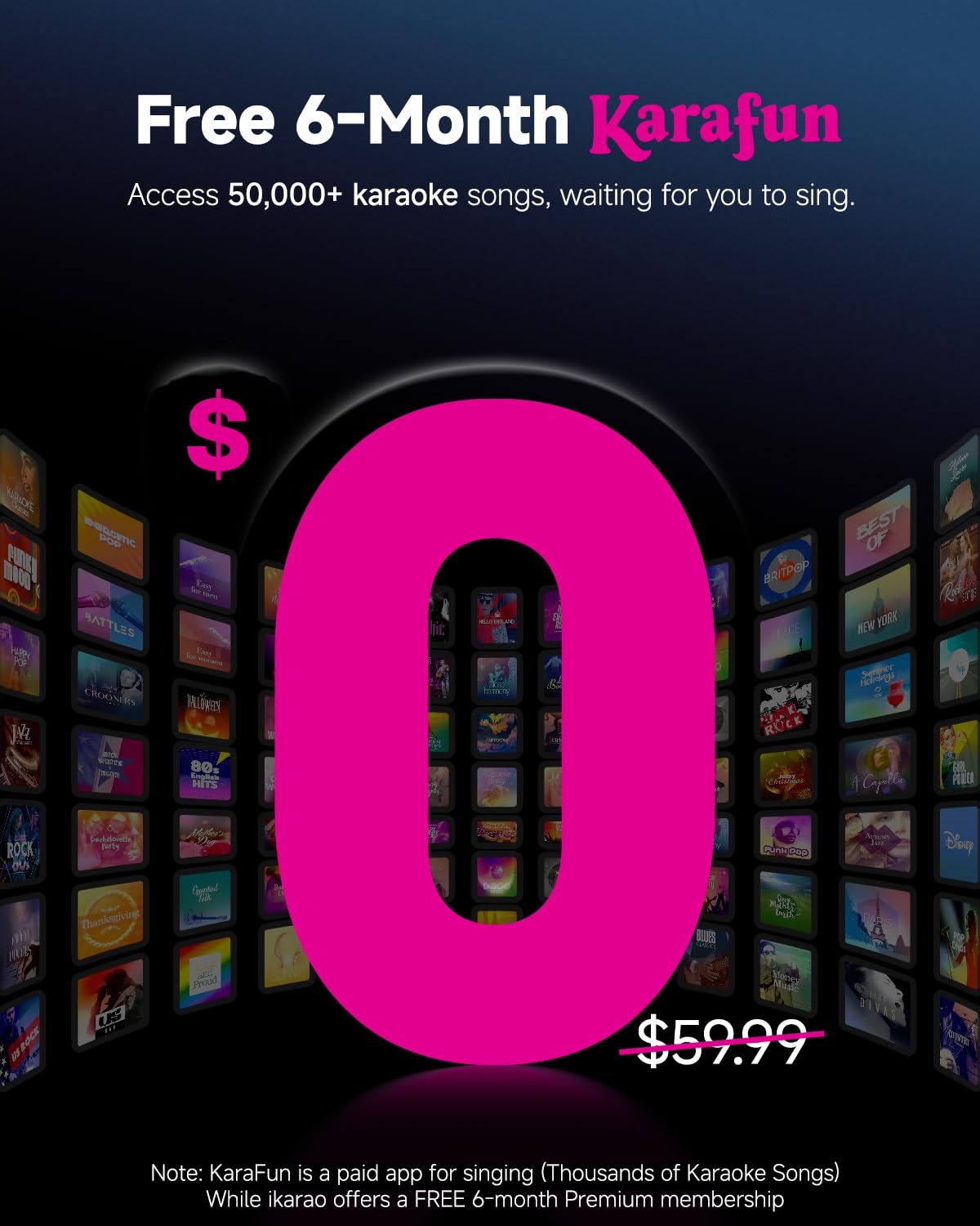 Ikarao Smart Karaoke Machine, Built-in 10.1'' Screen Lyrics Display for Adults Kids, 2 Auto Charging Wireless Microphones, Porta